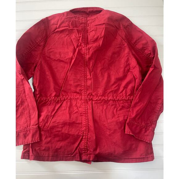 GAP Red Utility Jacket Pockets Zipper Snap Buttons - Size Women's Medium - Picture 8 of 9
